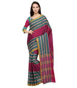 Multicolor printed art silk saree with blouse