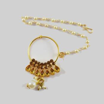 Gold Platted Rajasthani Nose Ring Nath 1