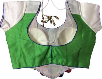 green art_silk Kutchwork stitched blouse 2