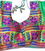 green art_silk Kutchwork stitched blouse