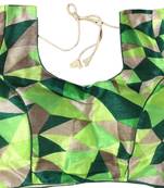 green art_silk Abstract Print stitched blouse