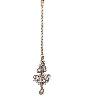 Silver kundan maang-tikka 1