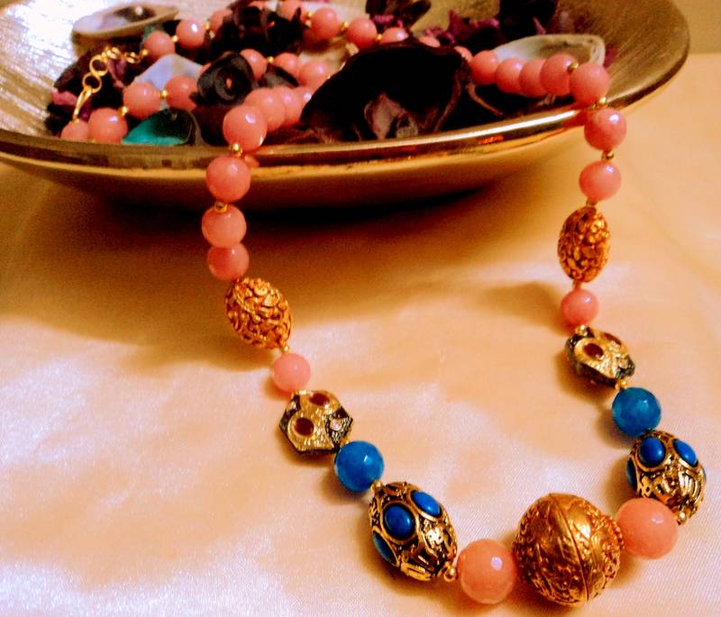 Royal Golden Balls Long Trendy Necklace Runjhun Jewellery 2004562