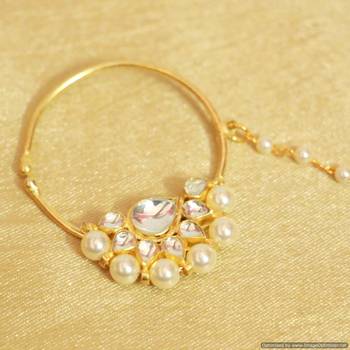 Kundan & Pearl Bridal Nose Ring 2