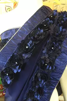 Navy Blue Woven Georgette Saree With Blouse