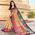 Multicolor printed cotton saree with blouse