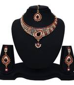 Maroon diamond necklace-sets