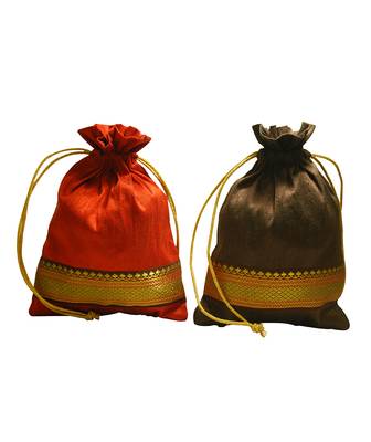 Clean Planet Orange  and  Brown Vibrant Potli 1