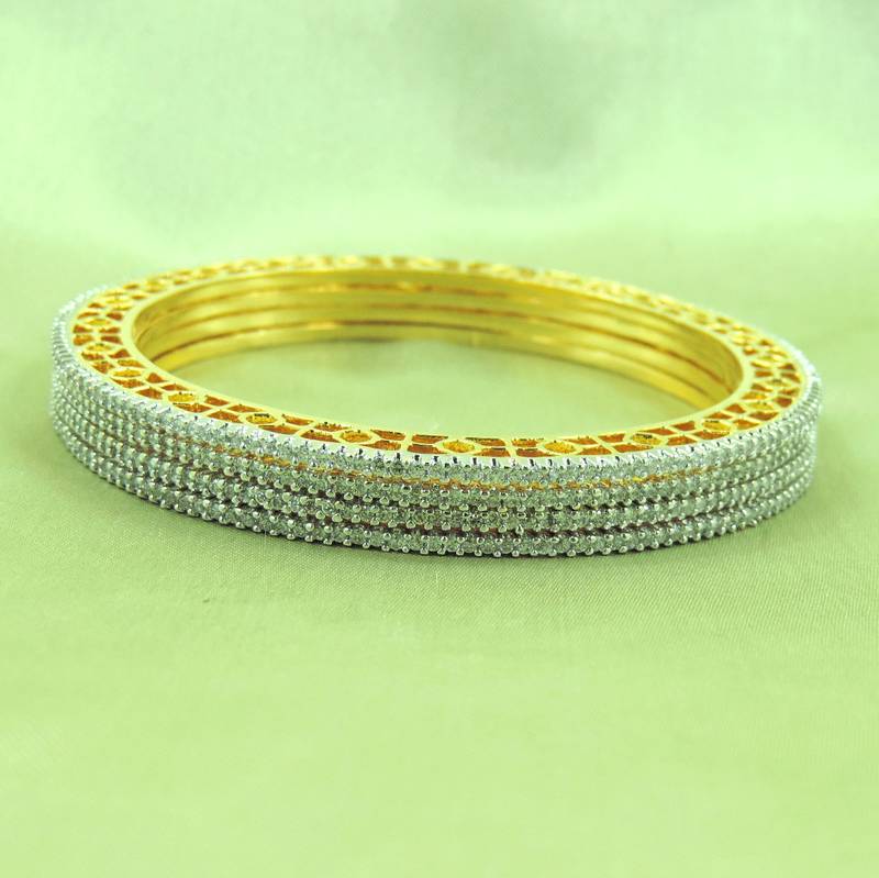 Indian Bridal 4 Piece Bangles Set American Diamond Jewelry
