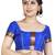 Royal blue blended silk and lace stitched blouse