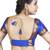 Royal blue blended silk and lace stitched blouse