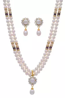 Natural Pearls Double String Set From Hyderabad 