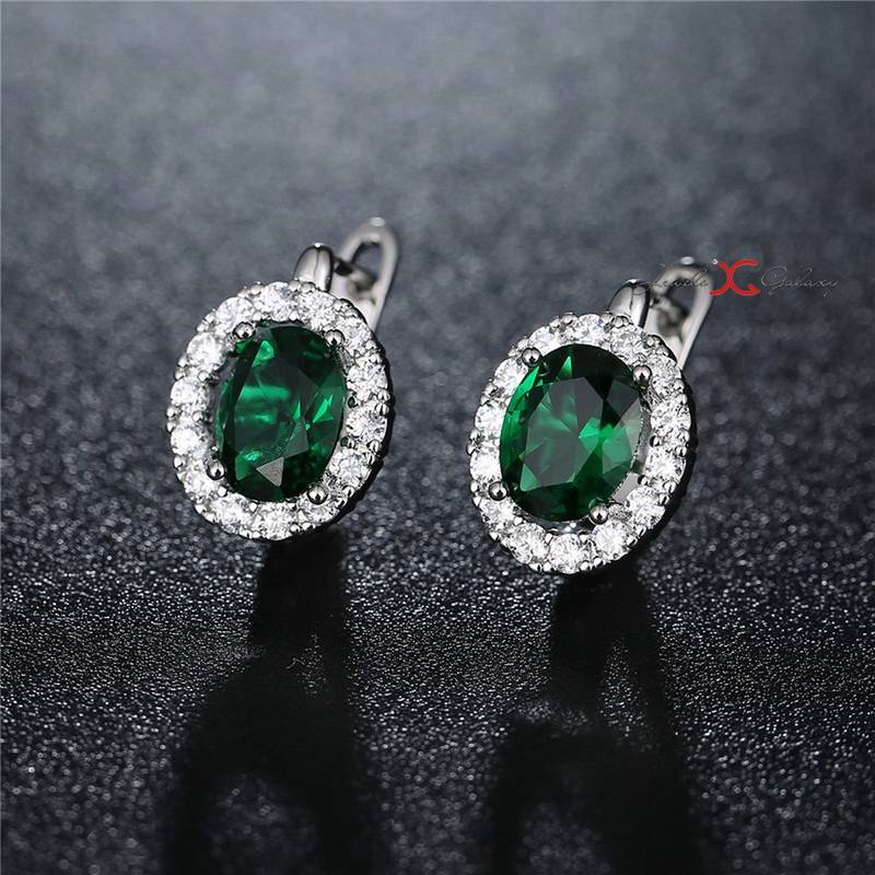 Green cubic zirconia earrings Jewels Galaxy 2016704