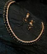 Black Agate Cz Necklace Set