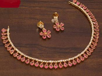 Orange Agate Cz Necklace Set 1