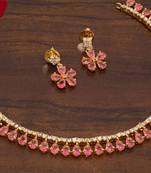 Orange Agate Cz Necklace Set