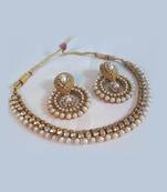 Golden Pearl Polki Necklace Set