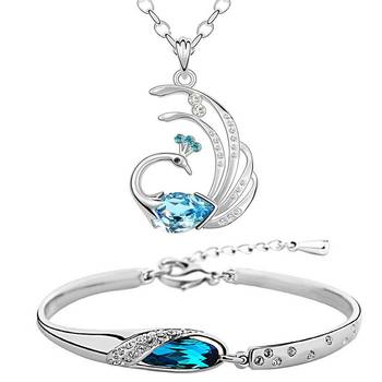 Blue crystal jewellery-combo 1