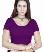 Purple solid  stretch stitched blouse
