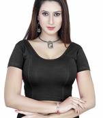 Black solid  stretch stitched blouse