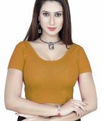 Gold solid  stretch stitched blouse