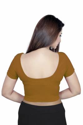 Gold solid  stretch stitched blouse 4