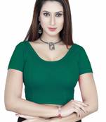 Rama green solid  stretch stitched blouse