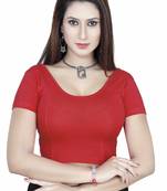 Rust solid  stretch stitched blouse