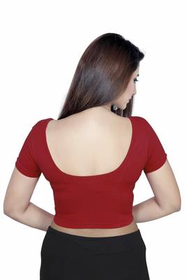 Rust solid  stretch stitched blouse 4
