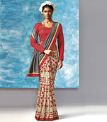 Multicolor Printed georgette  saree with blouse