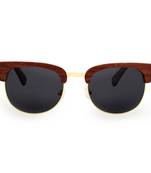 Fabiano Charcoal ClubMaster Wooden Sunglasses