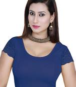 Blue solid  stretch stitched blouse