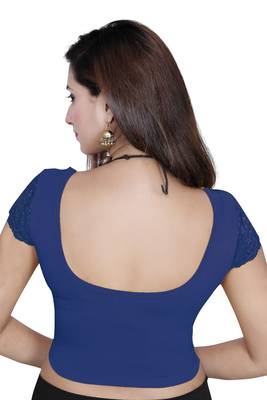 Blue solid  stretch stitched blouse 3