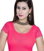 Pink solid  stretch stitched blouse