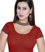 Red solid  stretch stitched blouse