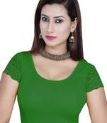 Green solid  stretch stitched blouse