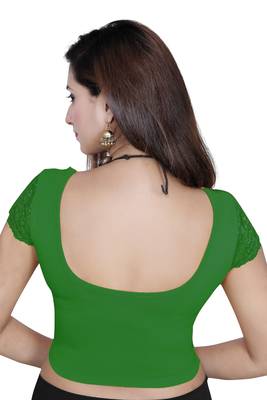 Green solid  stretch stitched blouse 4