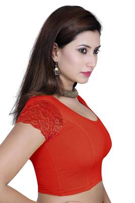 Cherry solid  stretch stitched blouse 3