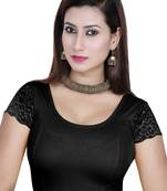 Black solid  stretch stitched blouse