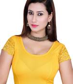 Yellow solid  stretch stitched blouse