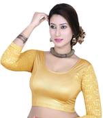 Gold solid shimmer lycra stitched blouse