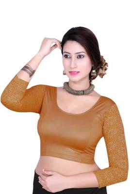 Copper solid shimmer lycra stitched blouse 1