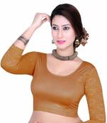 Copper solid shimmer lycra stitched blouse