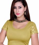Gold solid shimmer lycra stitched blouse