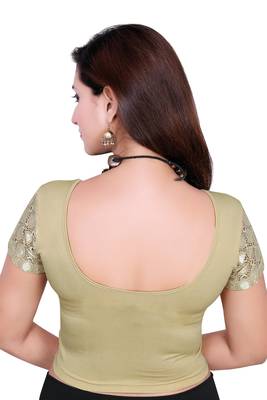 Copper solid shimmer lycra stitched blouse 4