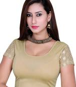 Copper solid shimmer lycra stitched blouse