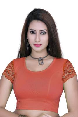 Rust solid  stretch stitched blouse 1