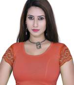 Rust solid  stretch stitched blouse