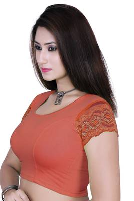 Rust solid  stretch stitched blouse 2