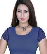 Royal blue solid  stretch stitched blouse